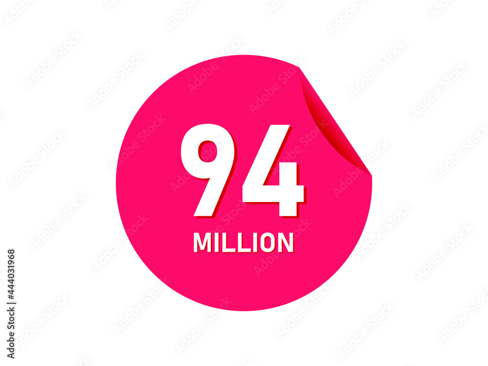 94 million texts on the white background