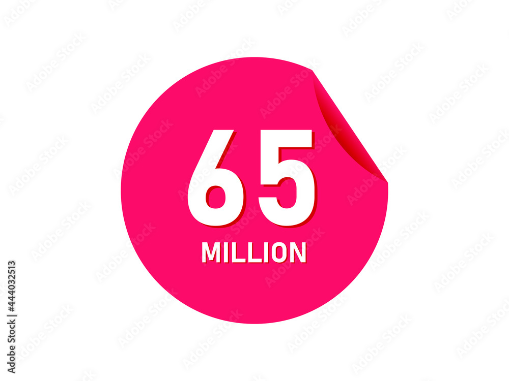 65 million texts on the white background 65 million texts on the white background