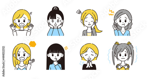 ネガティブな女性のイラスト