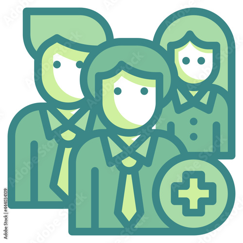 employee plus blue line icon