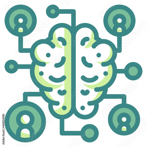 brainstorm blue line icon