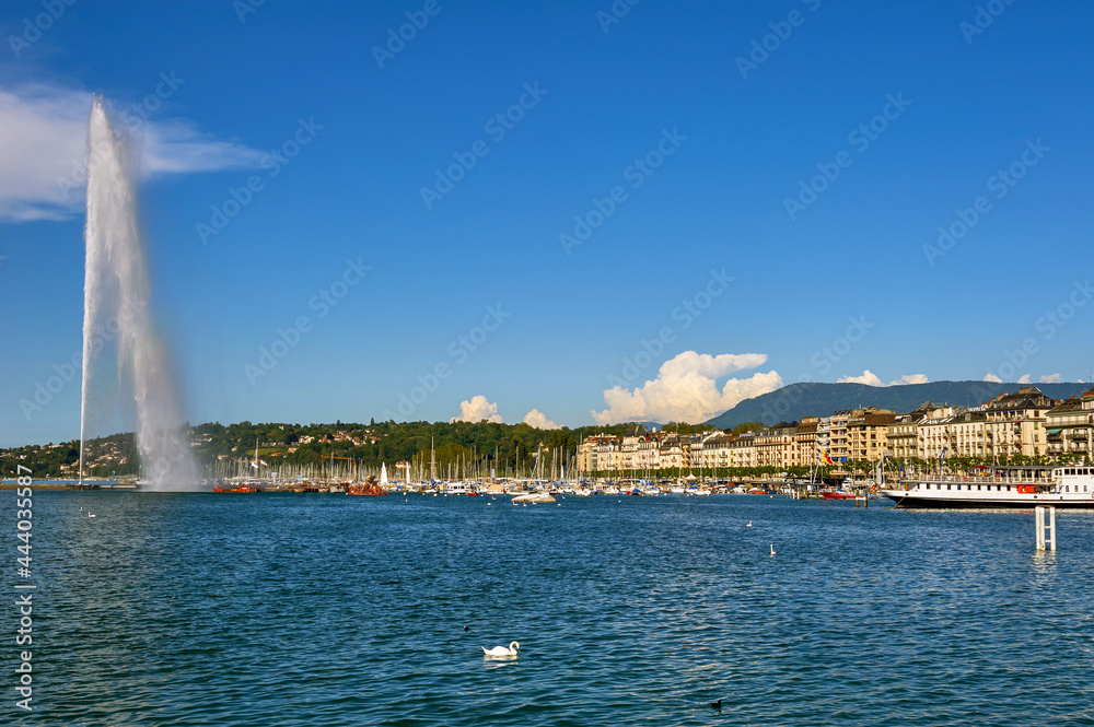 City view on Geneva lake, Switzerland
