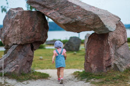 Child with rocks