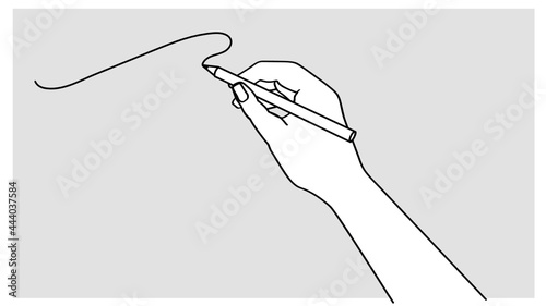 Zeichnende hand als vektorillustration. eine Botschaft schreiben.