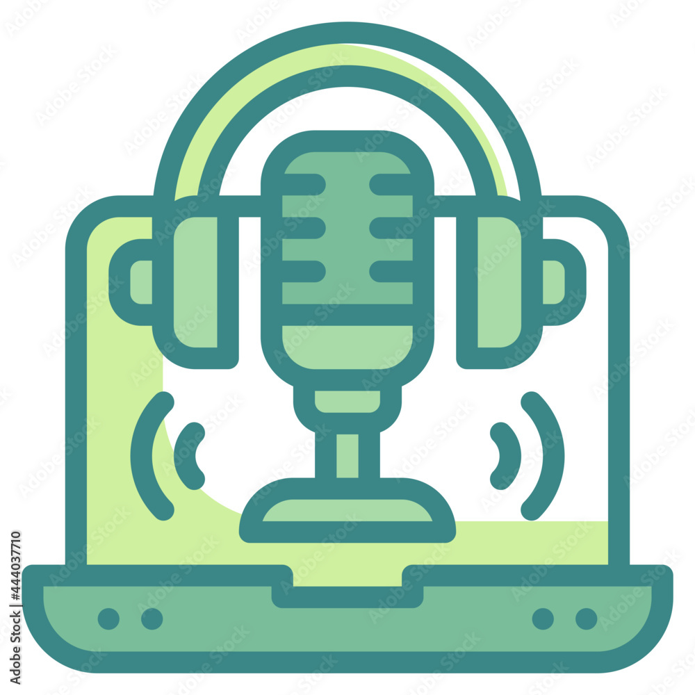 podcast blue line icon