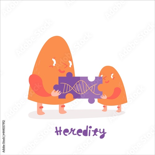 Genetics character icon. Heredity funny pictogram in modern style