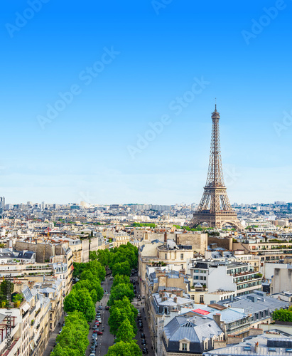 パリ 凱旋門から眺めるエッフェル塔