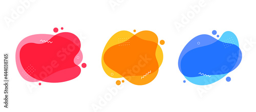 Different abstract geometric shapes isolated on white background. Liquid color modern element. Vector stock