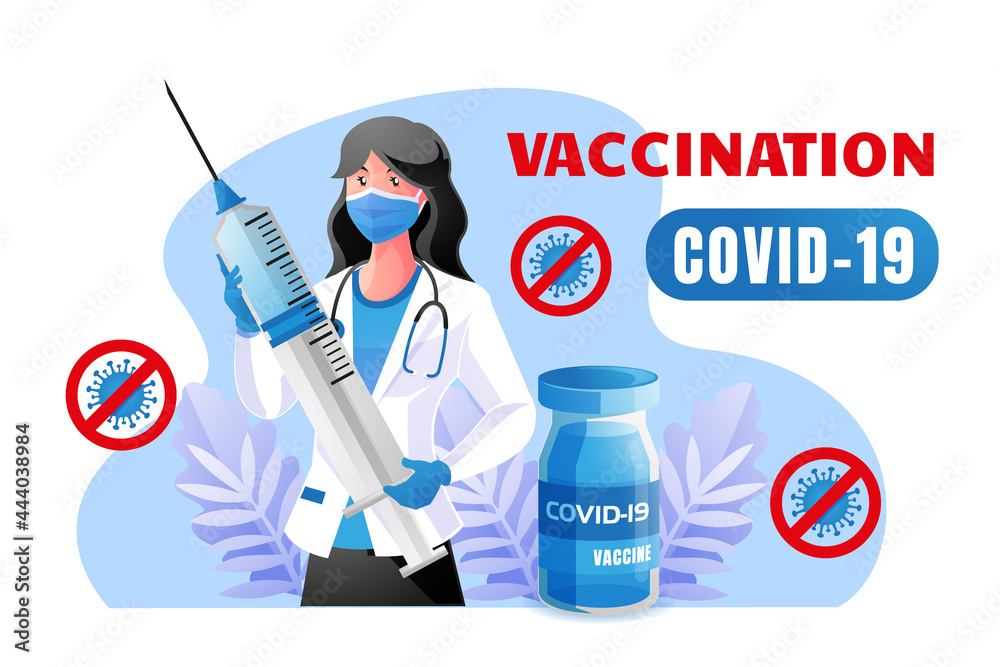 Naklejka premium vaccination to protected from covid-19 