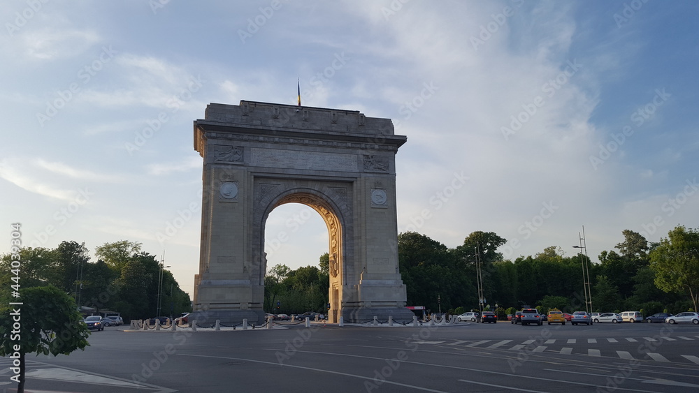 Bucharest, Romania. Arcul de Triumf ( Arch of Triumph ) may 2017