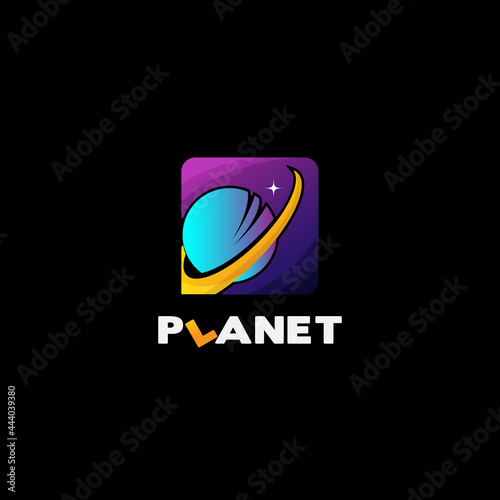 Abstract Space Planet Logo Design Template