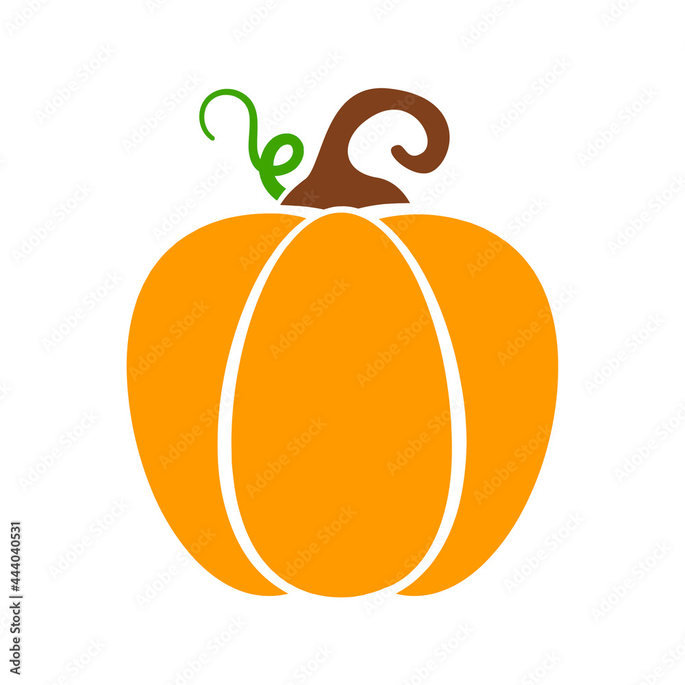 Yellow pumpkin vector for carving scary ghost faces for Halloween. - obrazy, fototapety, plakaty 