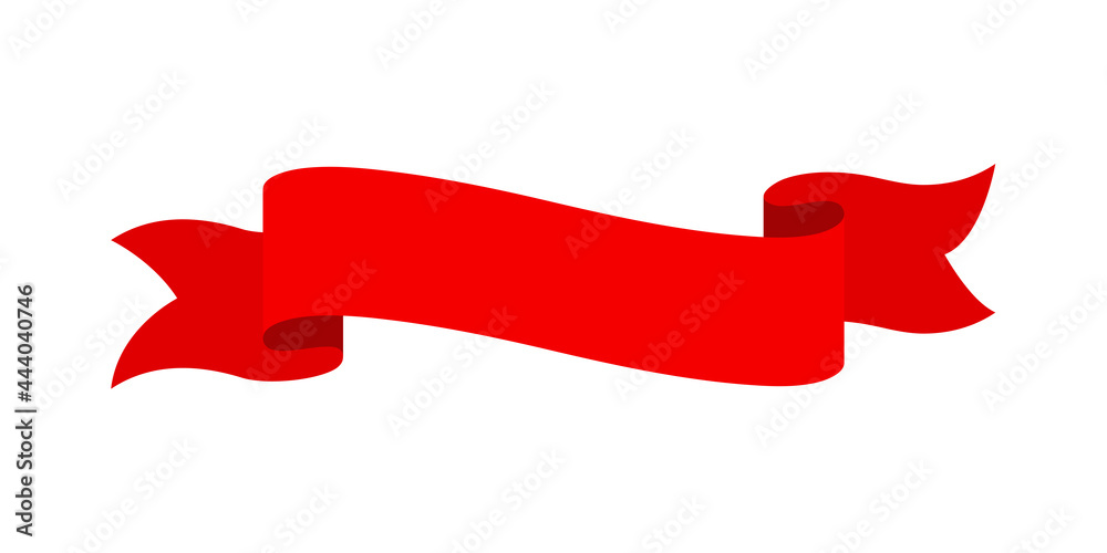 Vector red ribbon banner set. Flat red ribbon for discount label in product sales. Vector red ribbon banner set. Flat red ribbon for discount label in product sales.