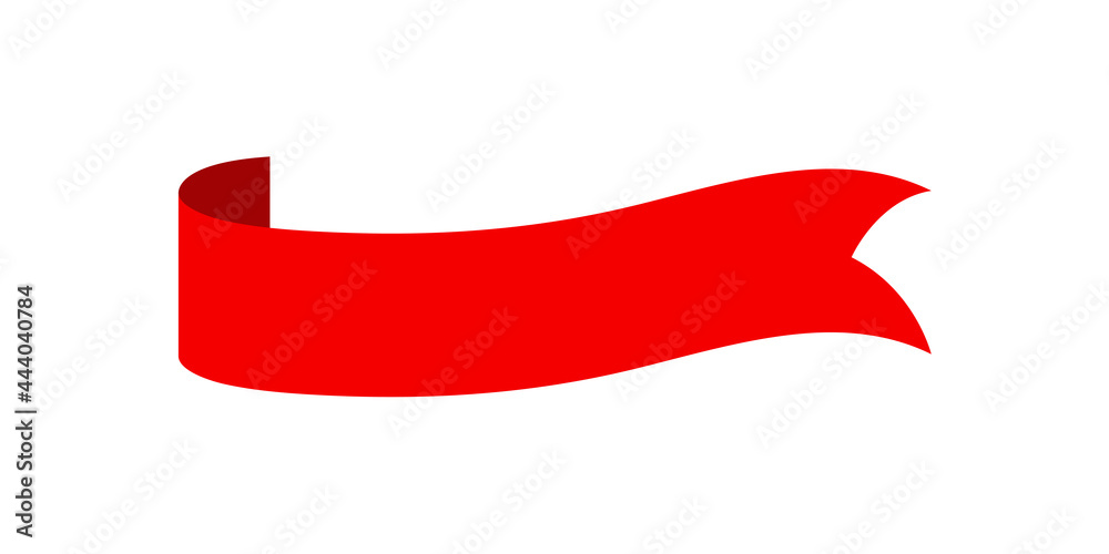 Vector red ribbon banner set. Flat red ribbon for discount label in product sales. Vector red ribbon banner set. Flat red ribbon for discount label in product sales.