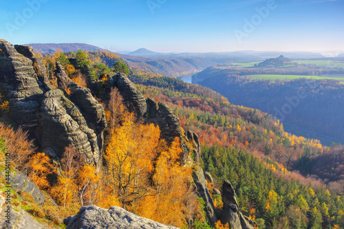 Foto Schrammsteine in der Sächsischen Schweiz, Sachsen - mountain Schrammsteine in Sa