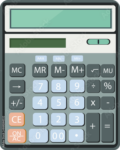 Calculator for math operation, budget, analytics,data,finance. Vector illustration. Finance,calculation and economy concept