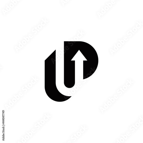 u p up initial arrow logo design vector template