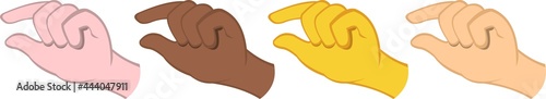 Vector illustration of emoticons of hands making a quantity gesture