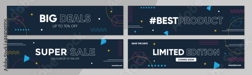 Dynamic modern fluid mobile for Voucher Sale template. Get Coupon Discount Sale banner template design. Free gift card set. Fancy colors and cool illustration shapes.