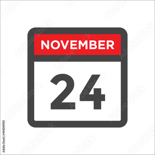 November 24 calendar icon with day and month