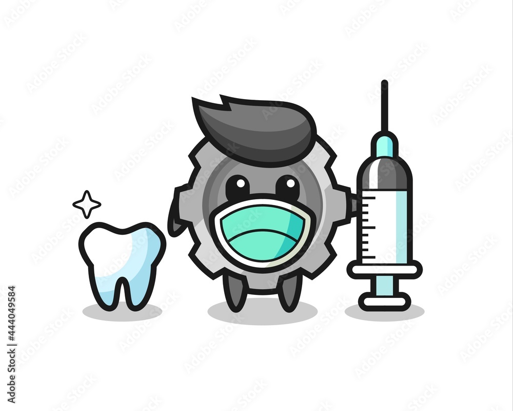 Mascot character of gear as a dentist Mascot character of gear as a dentist