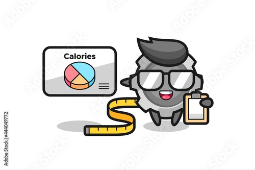Illustration of gear mascot as a dietitian