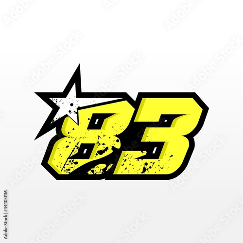 Simple Star Racing Number 83