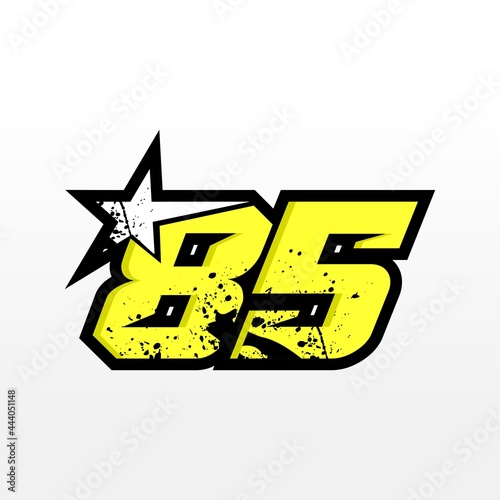 Simple Star Racing Number 85