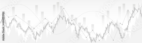 Line chart and candlestick abstract gradient background.