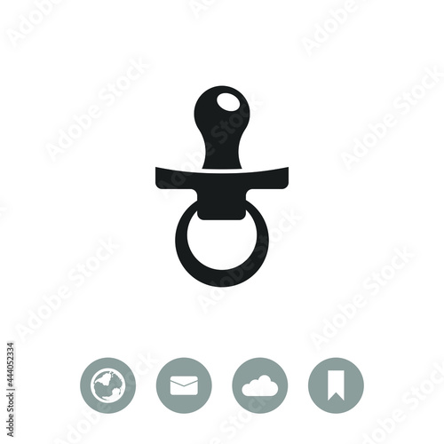 Baby pacifier vector icon.
