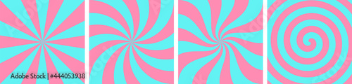 Set of blue and pink sweet candy abstract vector backgrounds