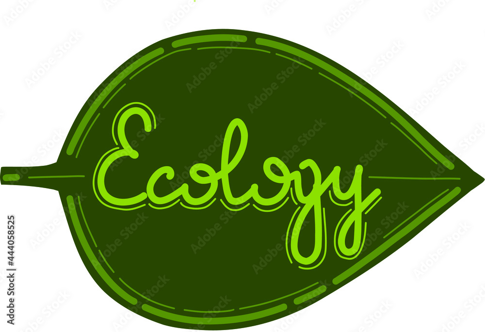 Word Ecology world planet vector doodle Word Ecology world planet vector doodle