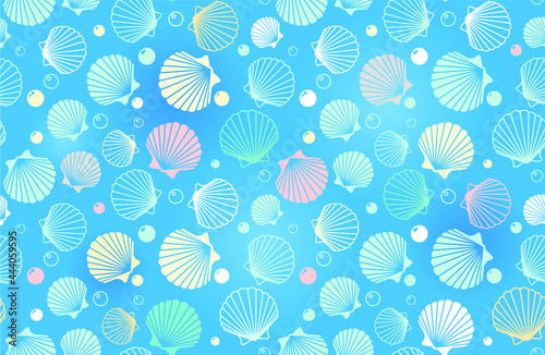 seamless pattern with seashells