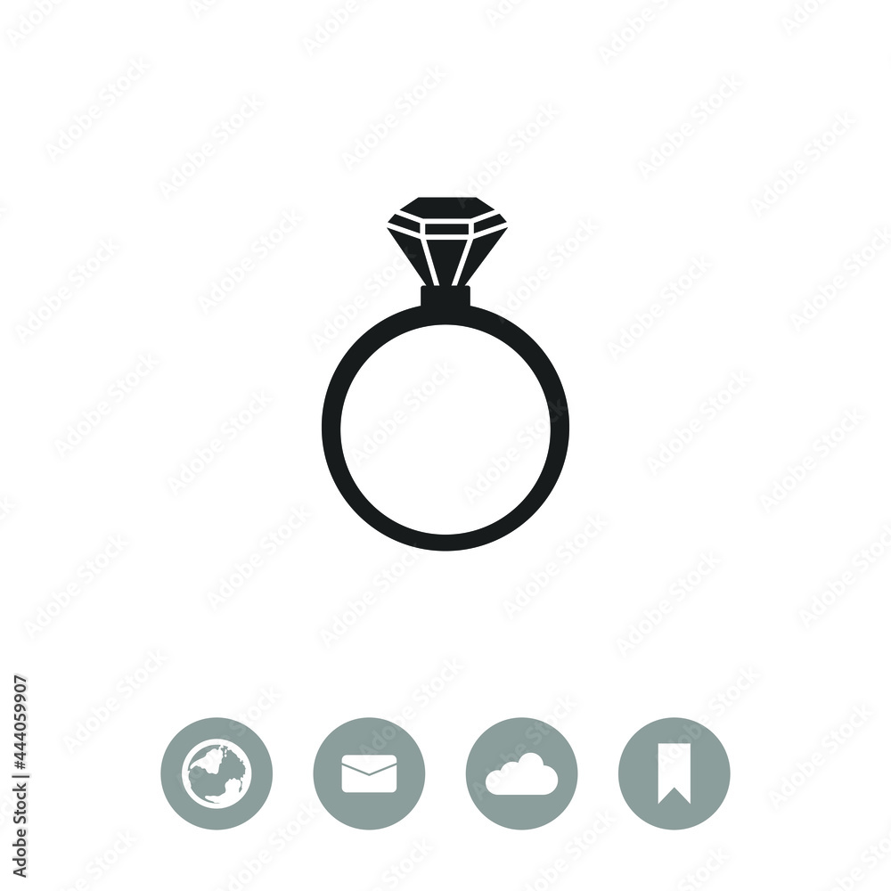Obraz premium Diamond ring vector icon.