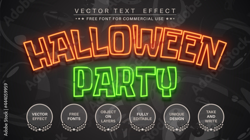 Halloween party - editable text effect, font style