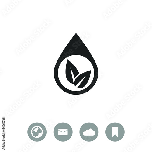 Eco water drop vector icon. Sprout in drop symbol. Ecological symbol.