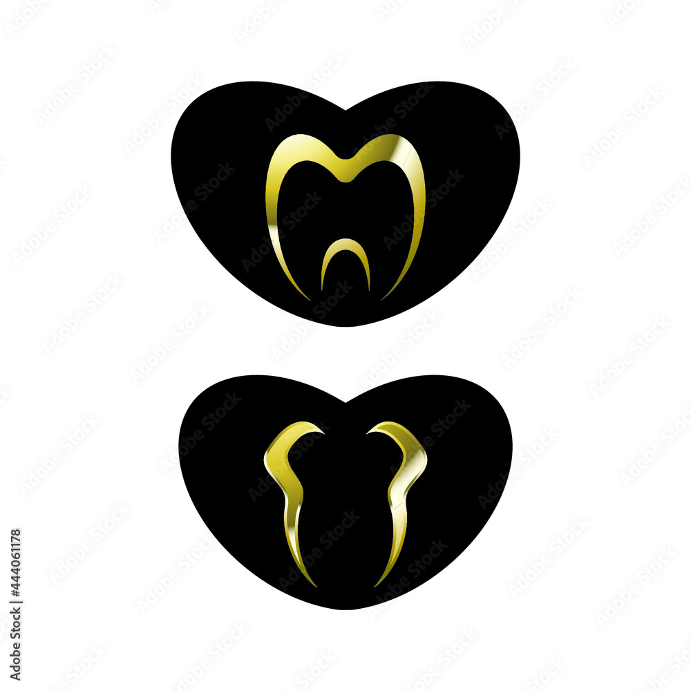 heart shaped icon with tooth heart shaped icon with tooth