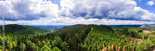 the kindelsberg mountain and forests near siegen germany panorama