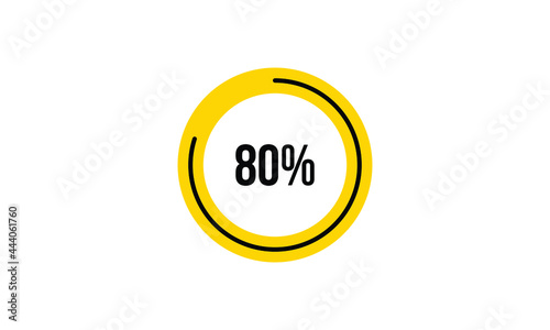 Circle Percentage Diagrams Showing 80% Ready-to-use for web Design, user interface (UI) or Infographic - Indicator with Black