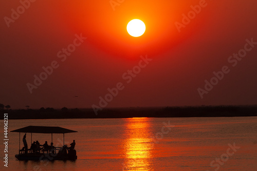 sunset cruise at Chobe river Botswana photo