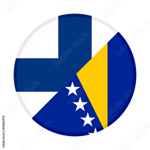 Free Download round icon with finland and bosnia and herzegovina flags isolated on white background
 - GFXLoad