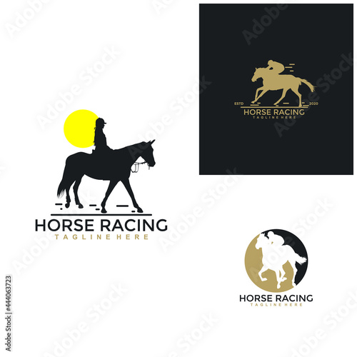 

Creative horse racing design concepts, illustrations, vectors