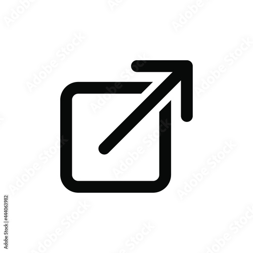 External link icon, open page vector icon, isolated on background