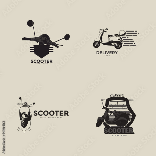 Scooter Logo design silhouette vector template