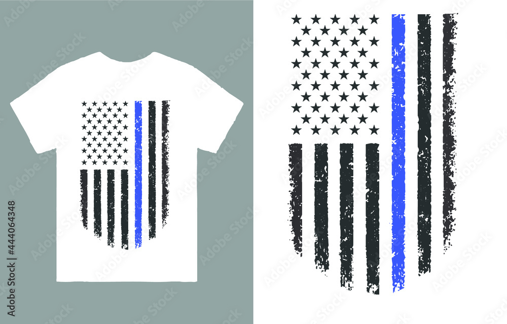 PREMIUM MEN'S USA FLAG BLUE LIVES MATTER POLICE T-SHIRT VECTOR DESIGN RING-SPUN PREMIUM MEN'S USA FLAG BLUE LIVES MATTER POLICE T-SHIRT VECTOR DESIGN RING-SPUN