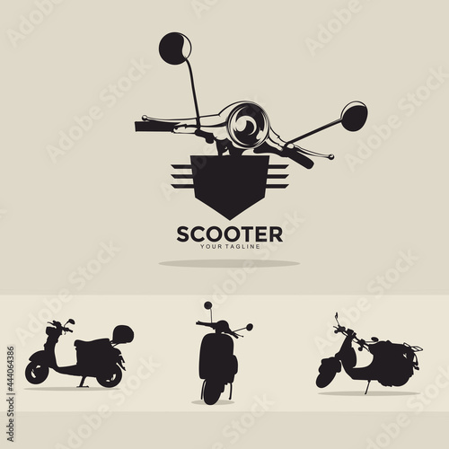 Scooter Logo design silhouette vector template