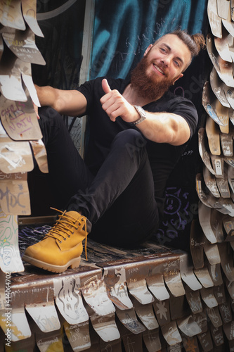 Nice red-haired boy smiling