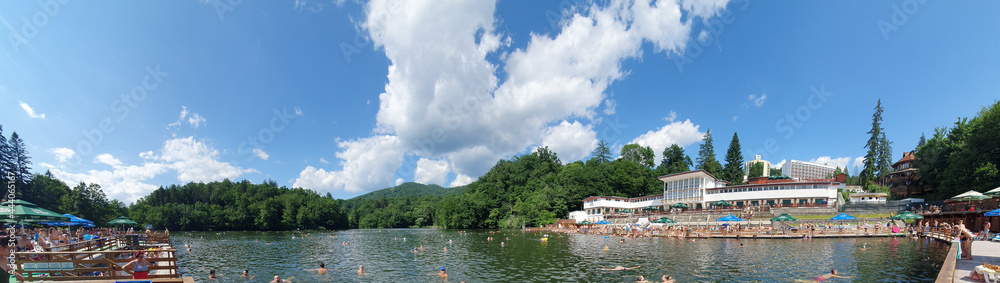 Ursu Lake from Sovata resort - Romania
 It is a heliothermal lake with therapeutic properties