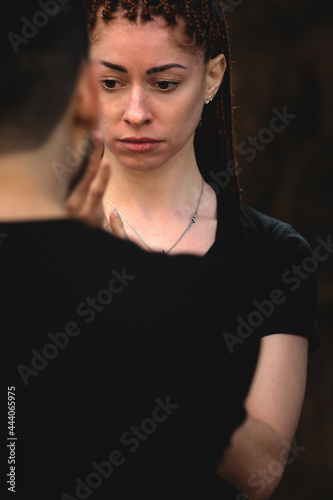 couple practicing kung fu in the park