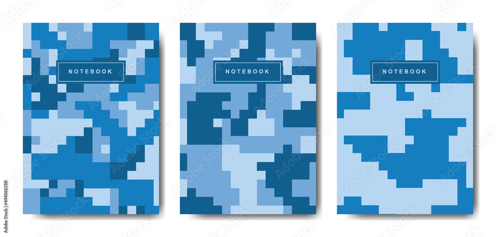 Military and army pixel camouflage cover notebook